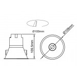 Foco Downlight LED COB Fijo Redondo Ø109mm 12w Konic NIKE XL, Blanco, Negro, Gris, Rojo ó Dorado